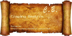 Czagány Beatrix névjegykártya