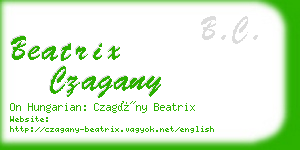 beatrix czagany business card